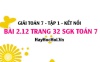 Bài 2.12 SGK Toán 7 tập 1 Kết nối tri thức
